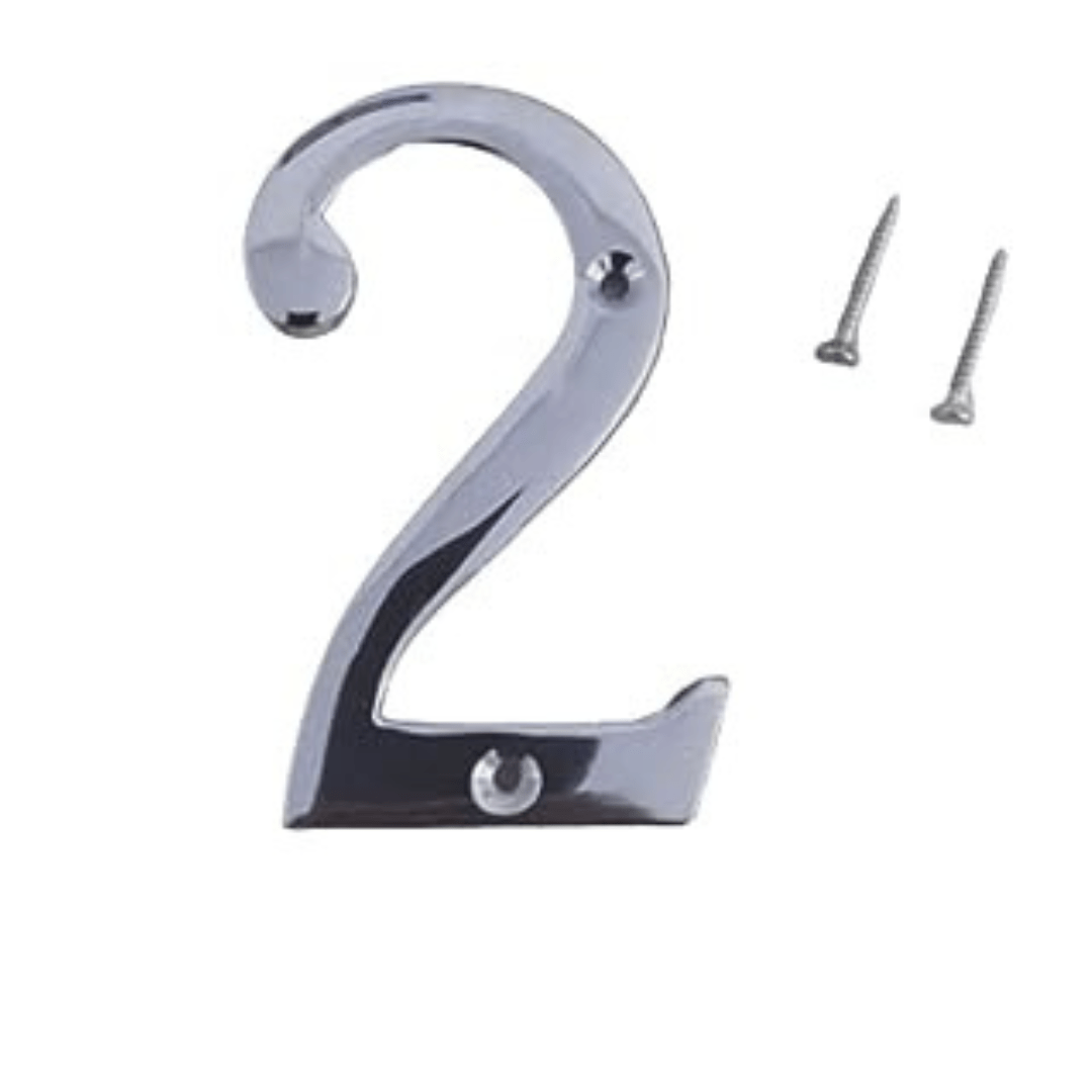 WIGANO 4 inches Silver House door Number 2